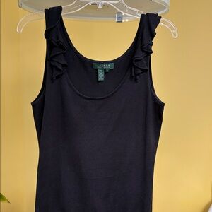 Ralph Lauren Black Ruffle Tank Top
